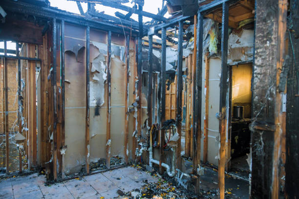 Professional Fire Damage Restoration technician working in Warrington, FL